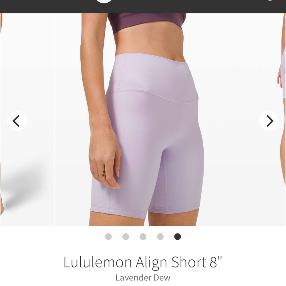 lululemon athletica Align Lavender Dew Bike Shorts